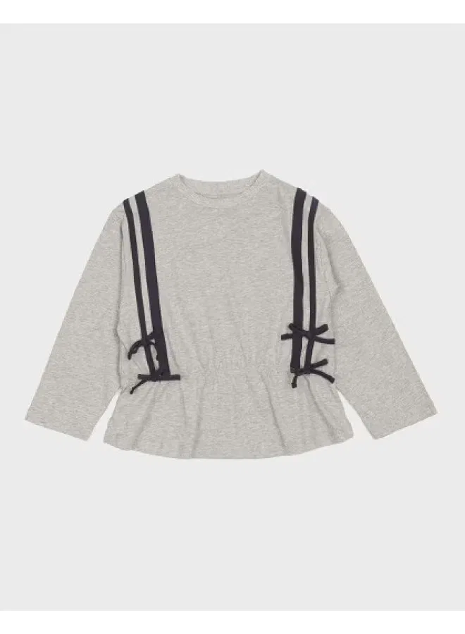 Футболка с длинным рукавом с бантом Zara, серая