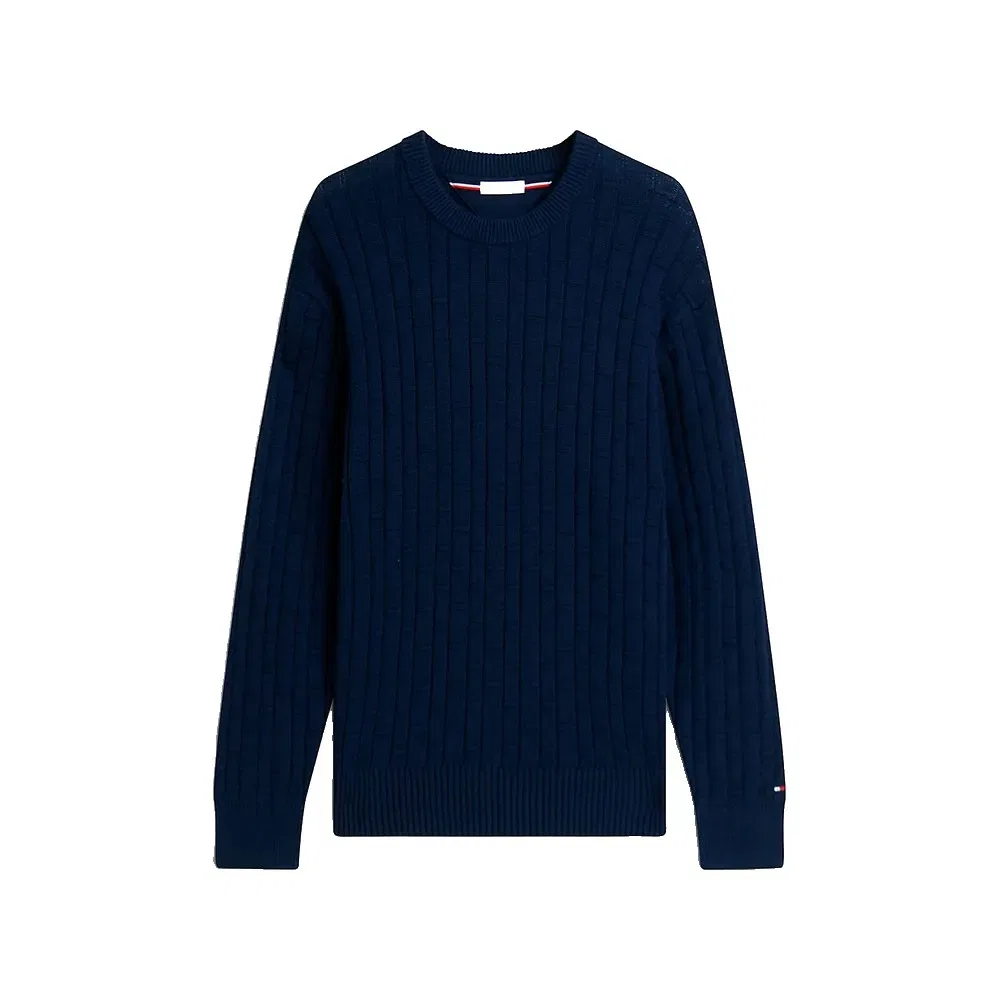 Мужской свитер с имитацией вязки коса Tommy hilfiger, Blue — фото 3