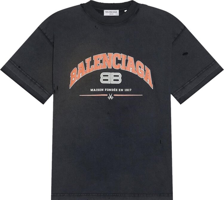 

Футболка Balenciaga Medium Fit T-Shirt 'Black/Orange/White', черный