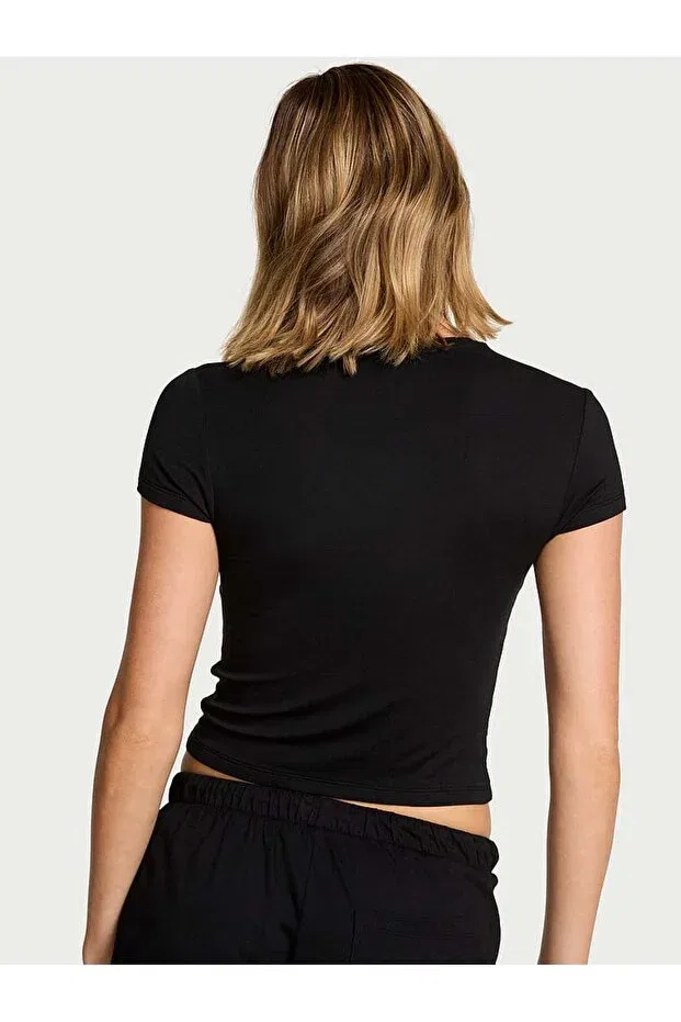 Женская футболка облегающая Victoria'S Secret, Black — фото 2