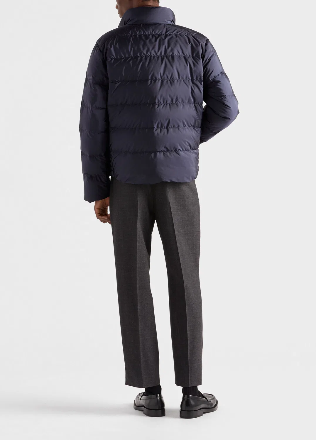 Пуховик Prada Re-Nylon, синий — фото 3