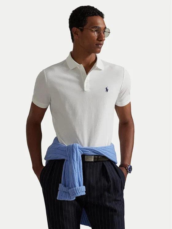 Поло custom slim fit Polo Ralph Lauren, белый