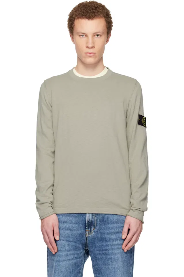 Бежевый свитер из органического хлопка Stone Island