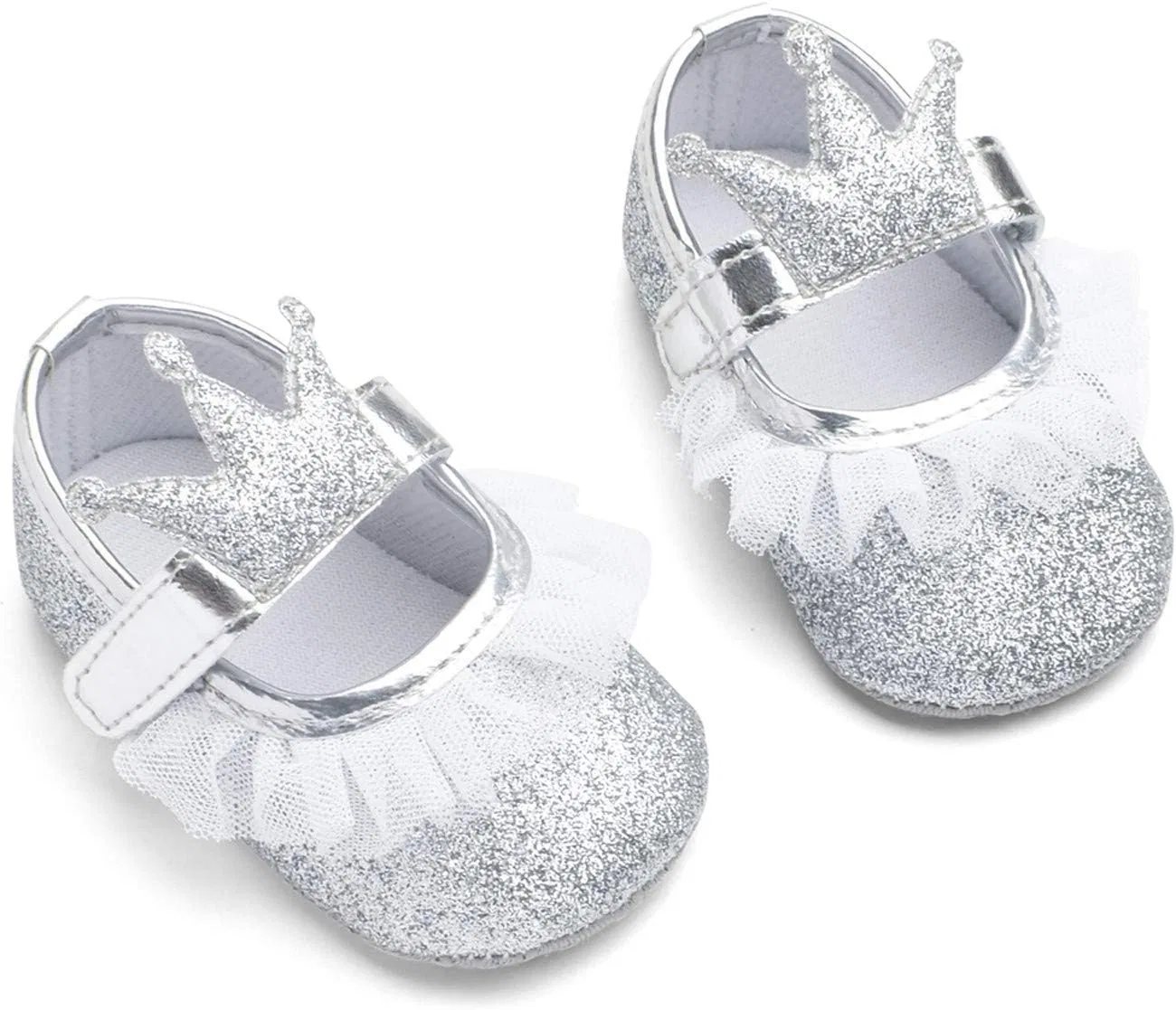 Детские кроссовки для девочек с подсветкой Soft Crown Yarn, Silver — фото 4