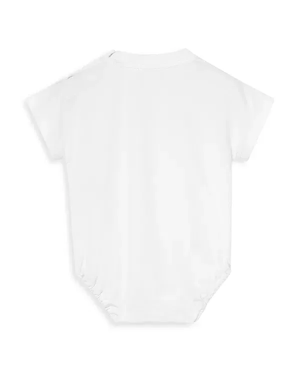 Детский боди с принтом Unisex check cursive logo Burberry, белый — фото 2