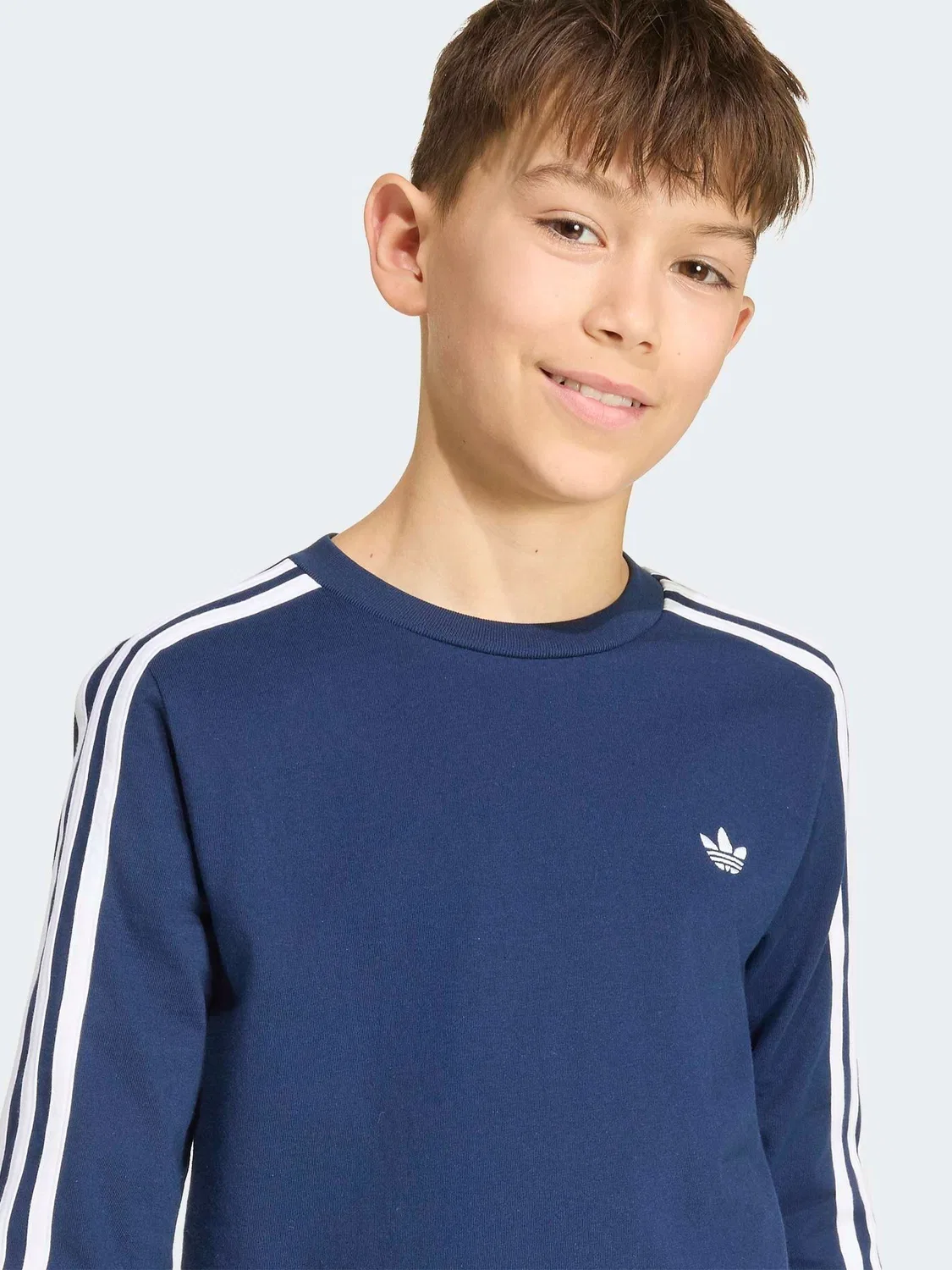 Футболка с длинным рукавом с логотипом adidas Originals, синяя — фото 4