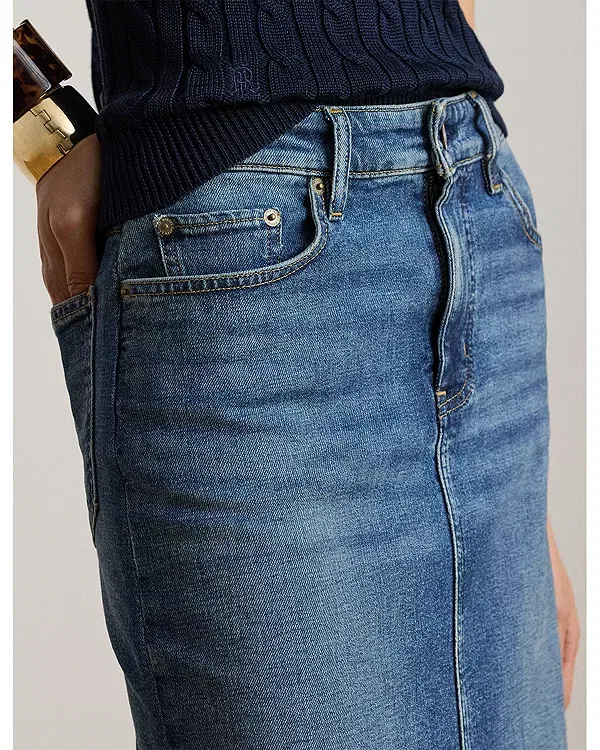 Женская джинсовая юбка-карандаш Ralph Lauren, Atlantic Blue — фото 4