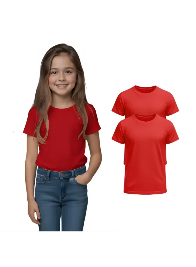 Комплект футболок с коротким рукавом для девочек Printshop4Me, красный