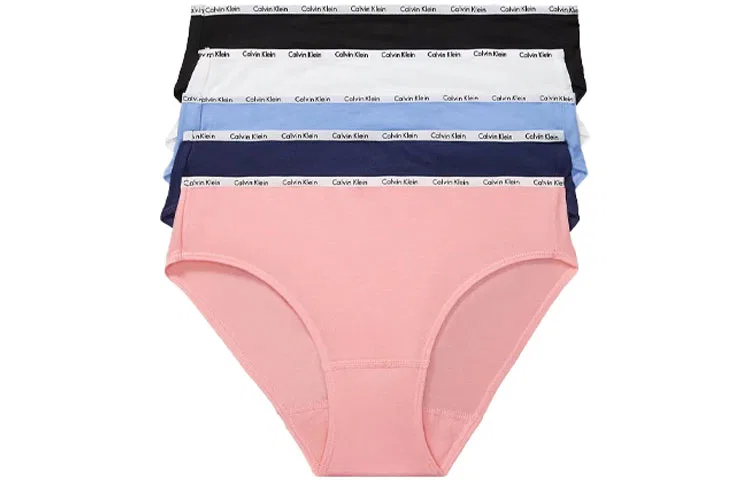 Женские трусы-слипы, набор 5 штук, Calvin Klein, Цвет Pink Navy Blue Light Blue Black White