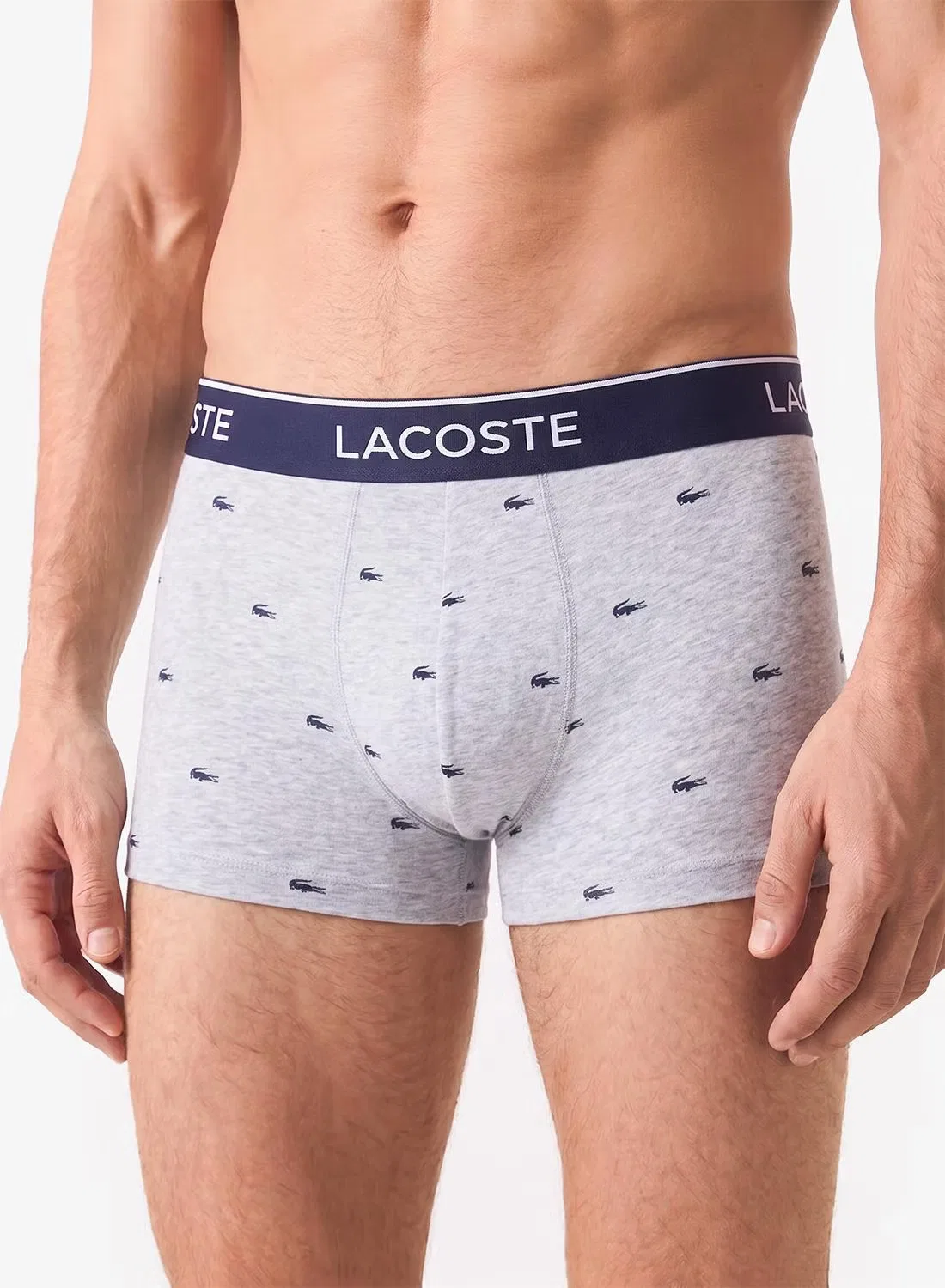 Трусы-боксеры с принтом крокодилов, комплект из 3 штук, Lacoste, белый — фото 2
