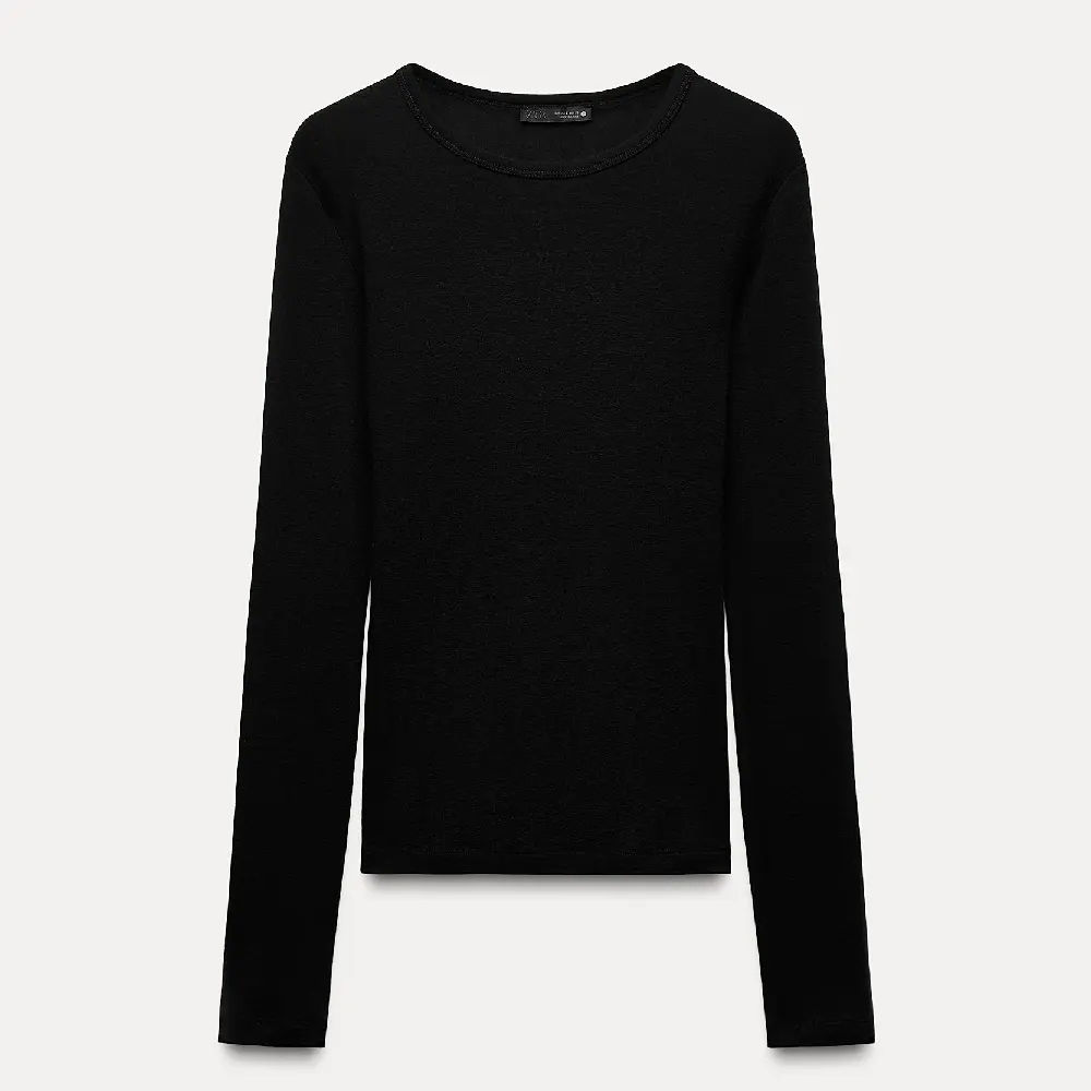 

Лонгслив Zara Wool Blend, черный