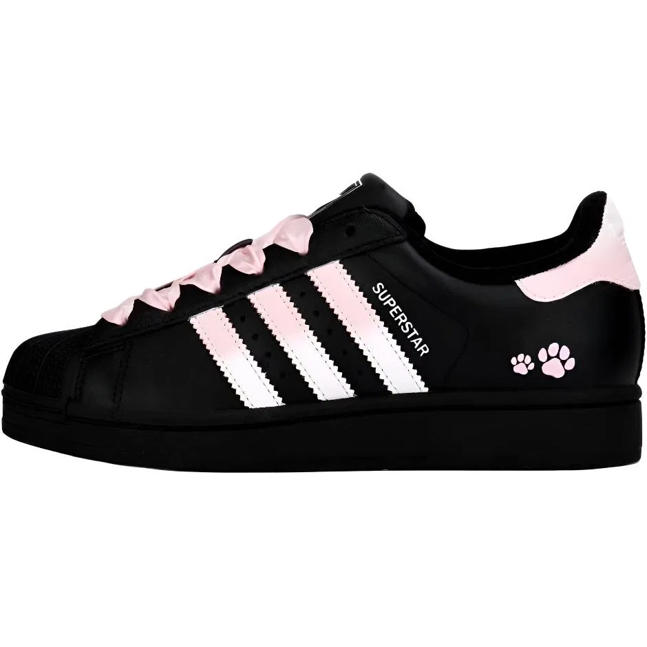 Детские кроссовки на низком ходу с кожаным верхом Adidas Originals, Pink Black Gradient