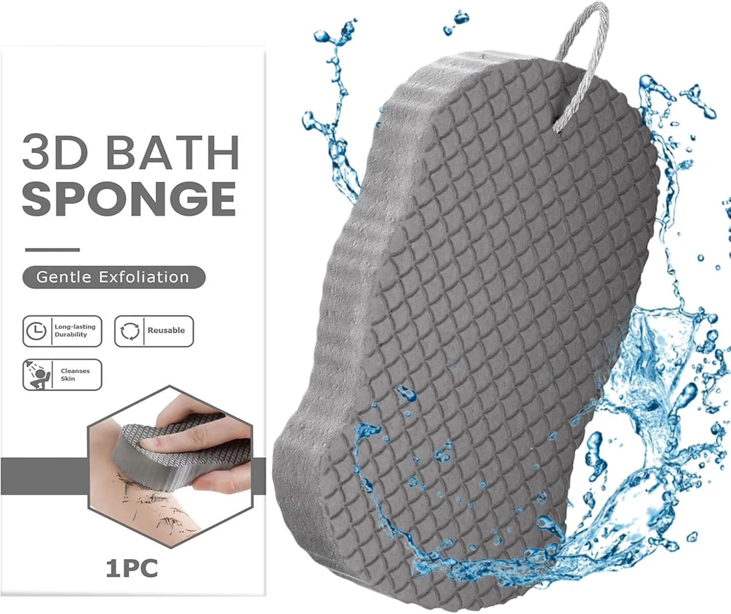 Банная губка, Magic Bath Sponge, набор из 4 штук, 42 г Generisch — фото 2