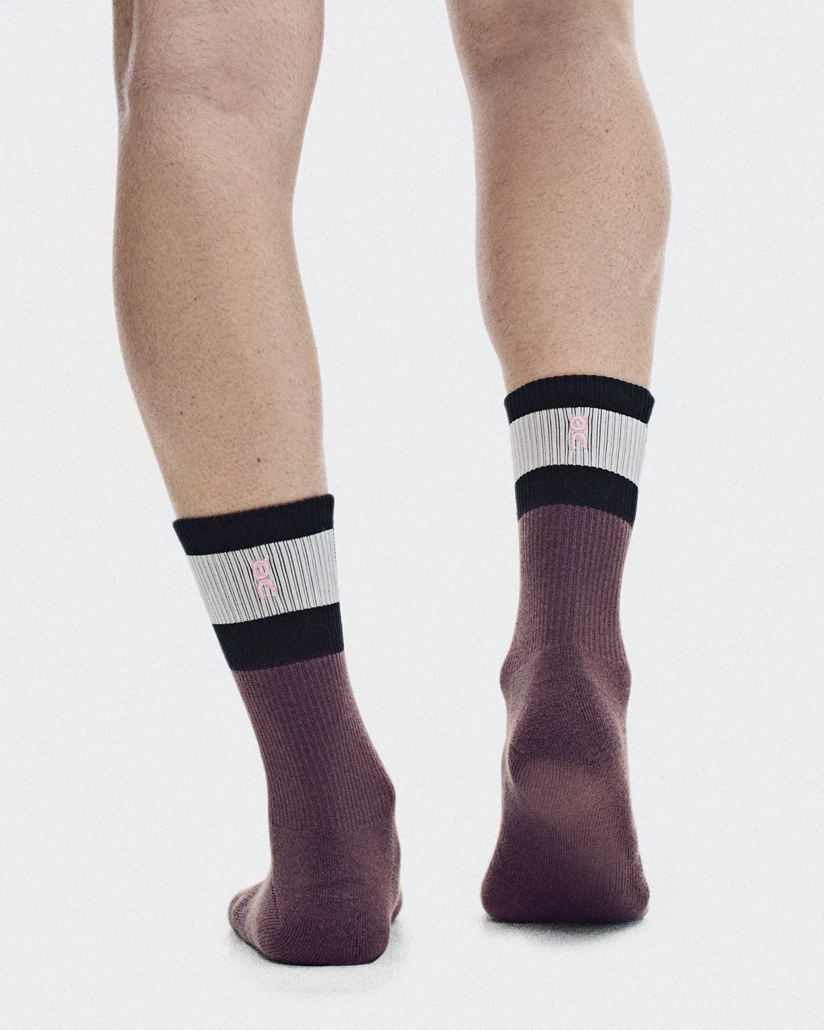 Детские высокие носки с полосатой вставкой Courtside Sock High 2P On, Ivory Mulberry — фото 4