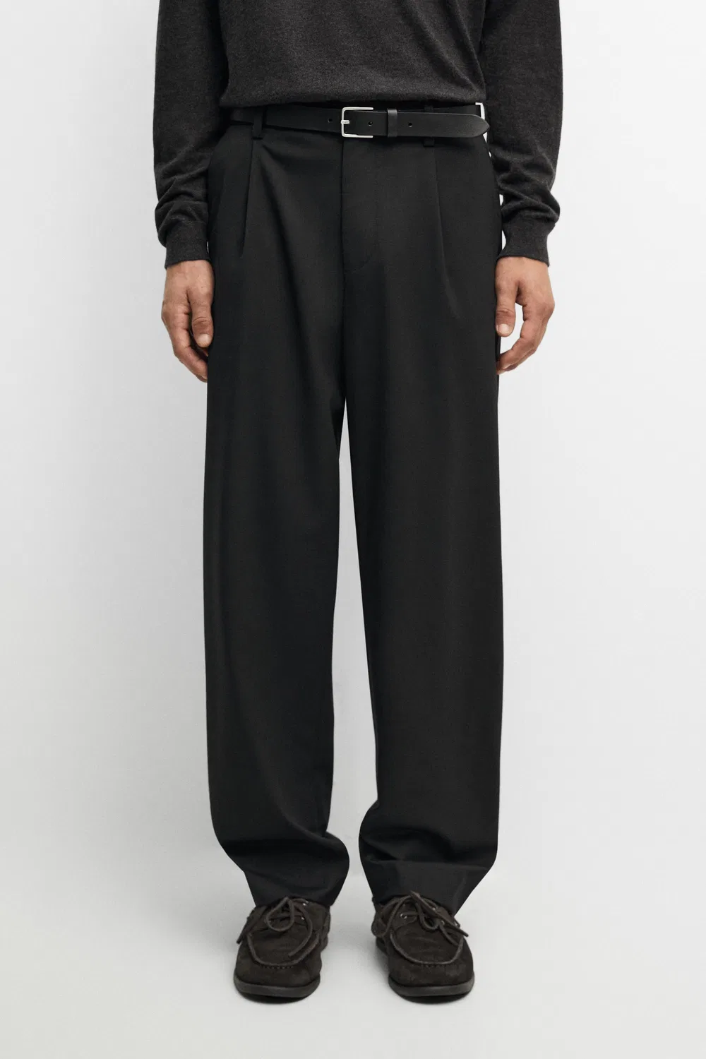 Брюки Massimo Dutti, приталенный силуэт, черный