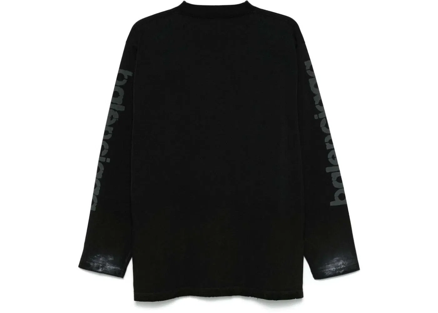 Мужская футболка с принтом Balenciaga 3B Stencil Vintage Jersey T-Shirt, Faded Black — фото 2