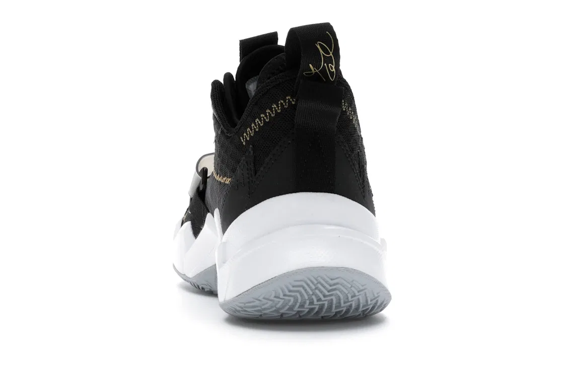 Детские кроссовки для мальчиков баскетбольные Jordan Why Not Zer0.3 Jordan, Black/Metallic Gold-White-Wolf Grey — фото 4