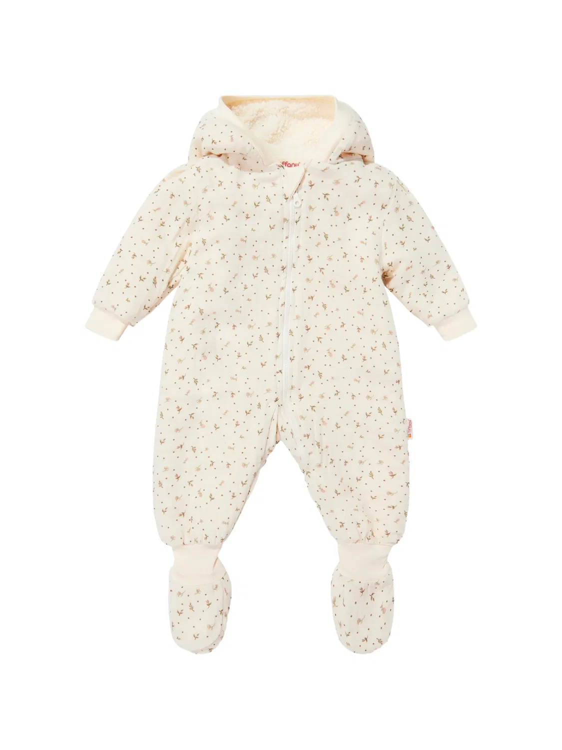 Комбинезон с капюшоном и цветочным принтом Tiffany Kids, нейтральные цвета