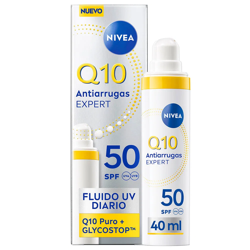 Антивозрастной флюид для лица SPF50 Nivea Q10 antiarrugas expert fluido, 40 мл — фото 2