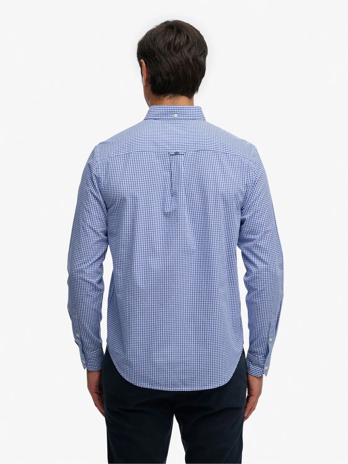 Рубашка повседневная Superdry Montauk Navy Blue Gingham, темно-синий в клетку — фото 3