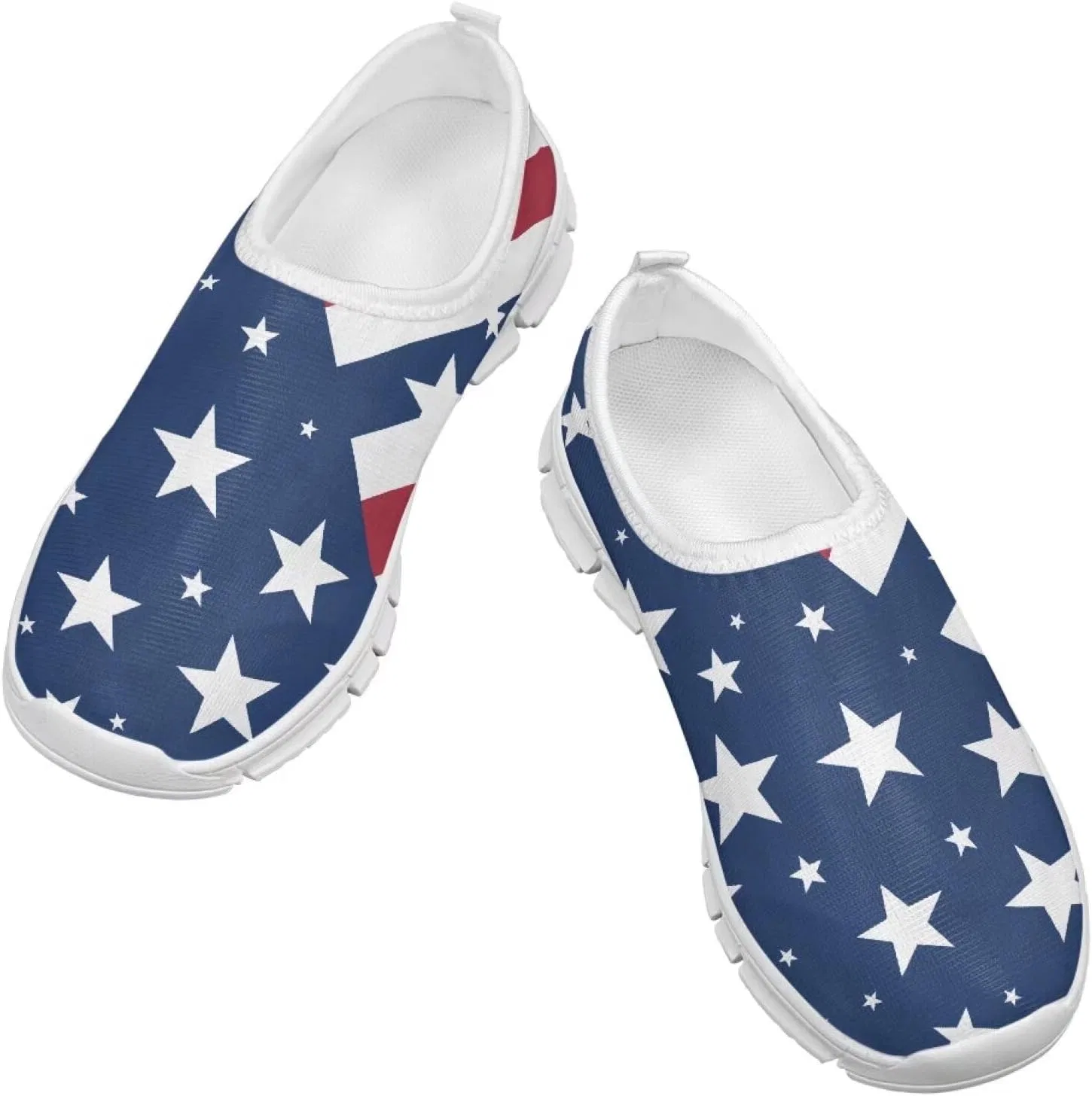 Детские слипоны для мальчиков и девочек с белой подошвой Qoiuvncy, American Flag — фото 4
