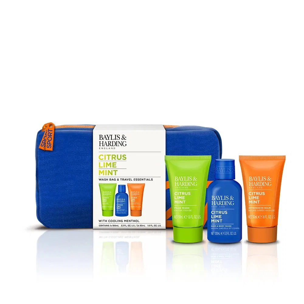 Набор косметики Baylis & Harding, Citrus, Lime & Mint, 100 мл + 50 мл + 50 мл, Голубой