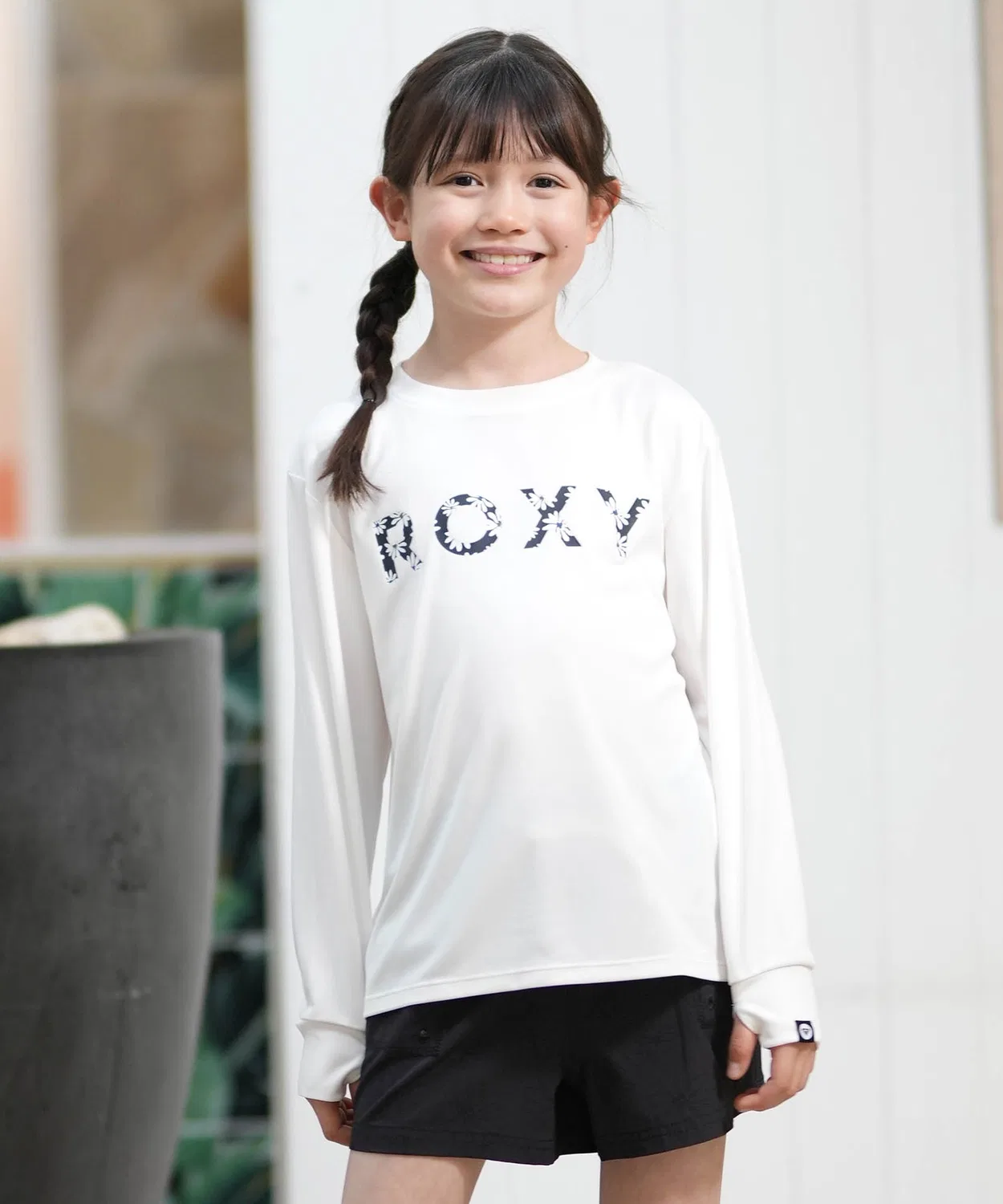 Детский лонгслив-рашгард с принтом SPLASHY L/S ROXY, Белый
