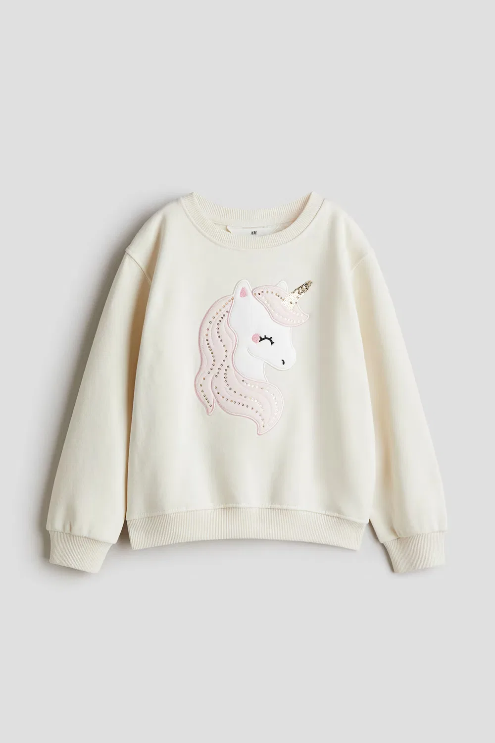 Толстовка H&M, Hellbeige/Einhorn