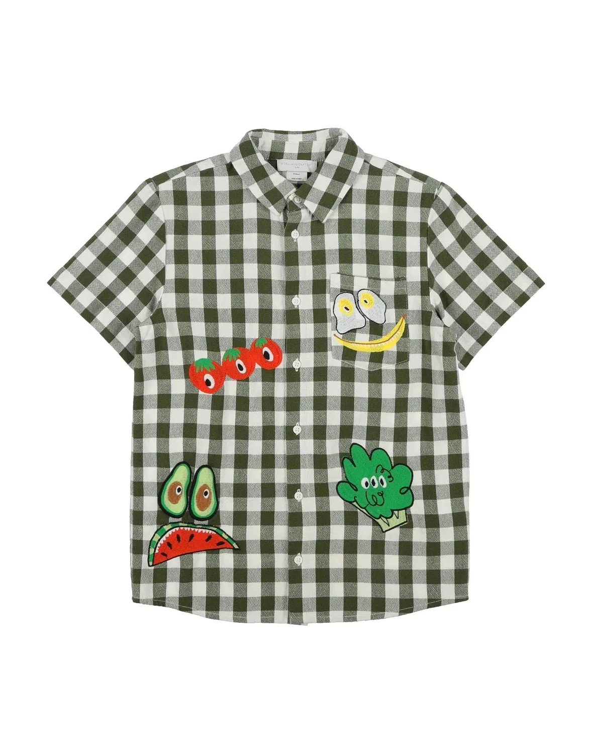 Детская рубашка с коротким рукавом Stella Mccartney Kids, темно-зеленый