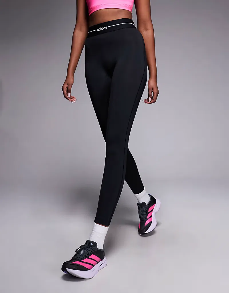 Леггинсы Adidas Training Hyperglam с прямым кроем, черный — фото 3