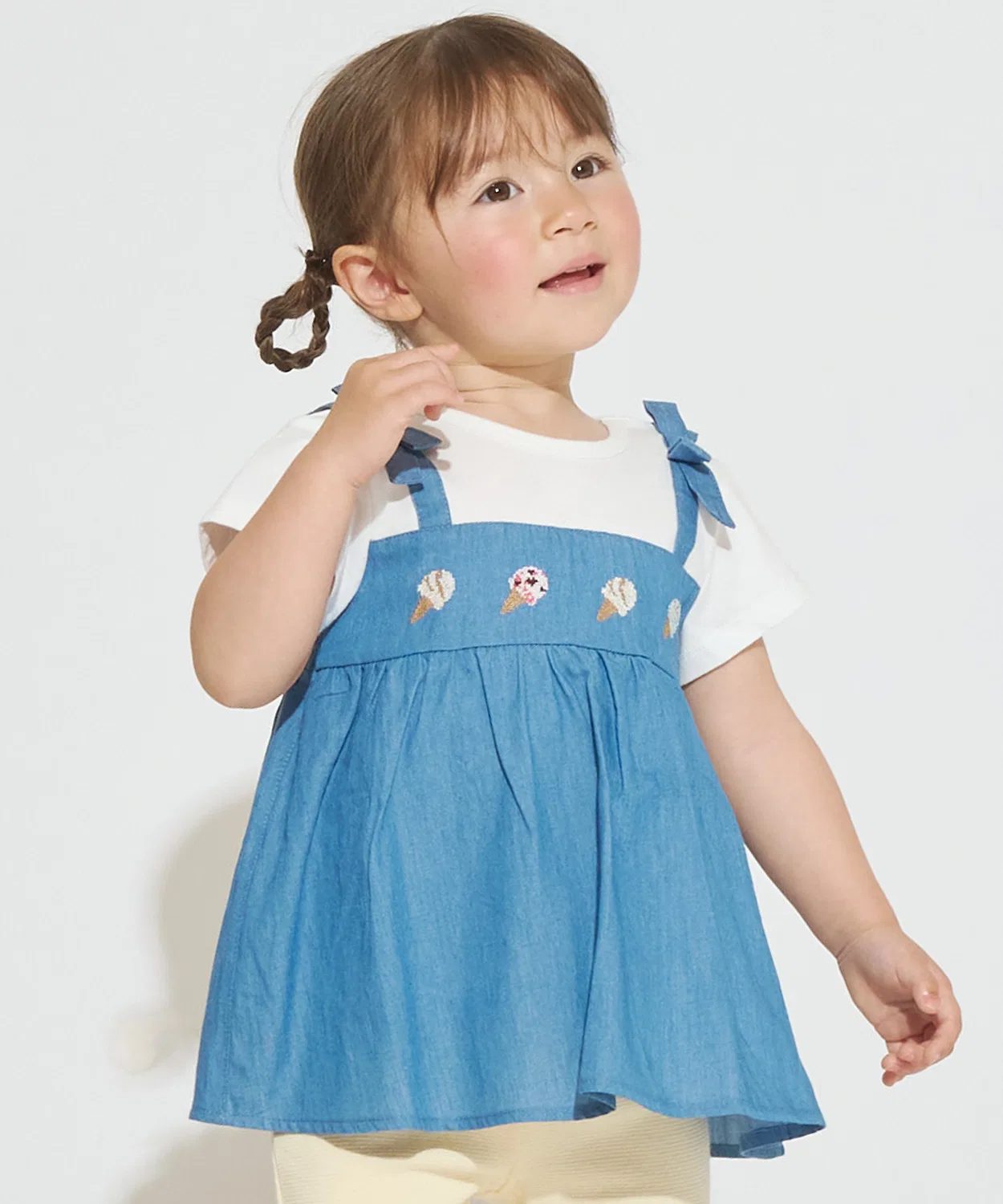 Детская туника-платье с длинным рукавомBask in the Sun petit main, Light Blue