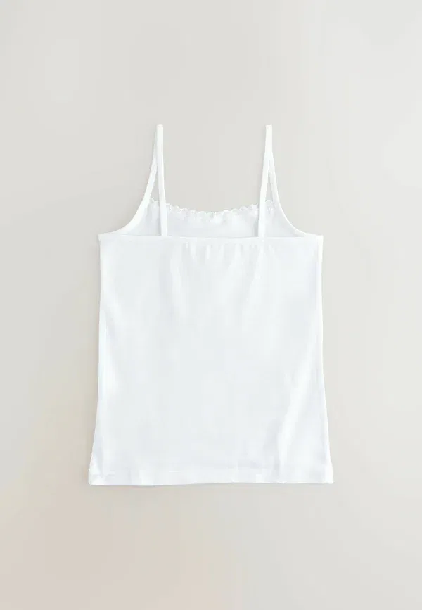 Топ Regular Fit, Jersey, srappy cami 3 pack, Next, White, белый — фото 3