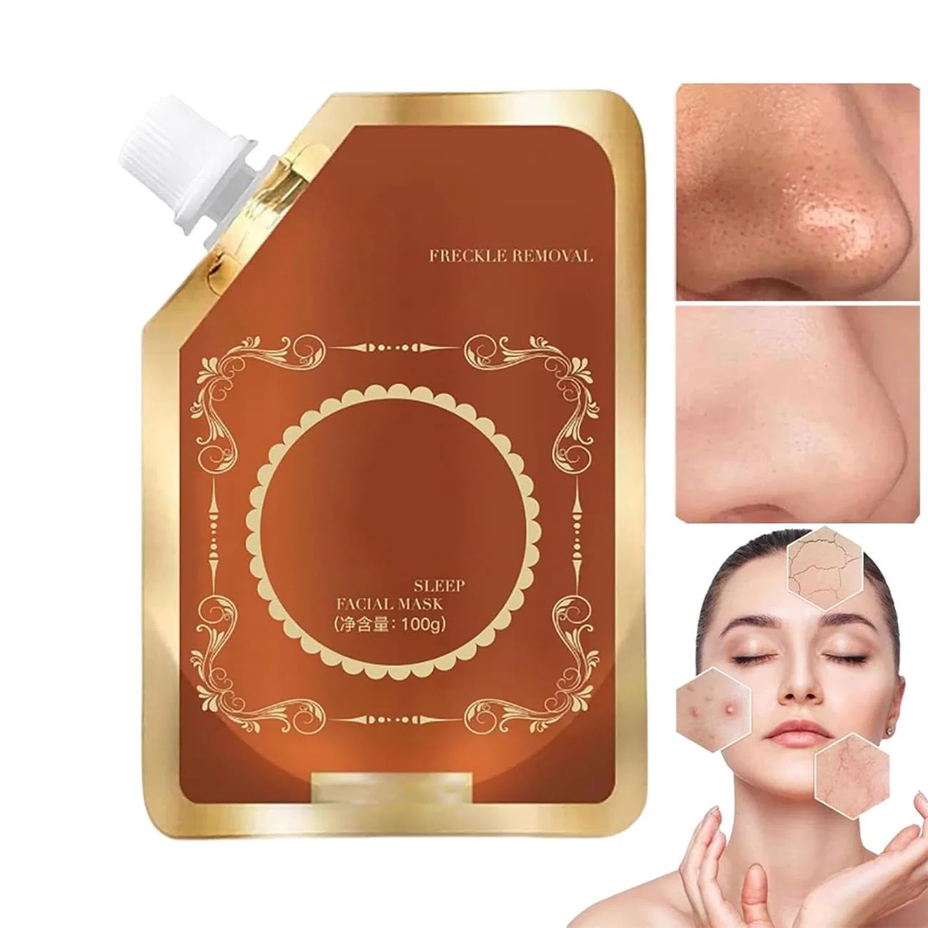 Peel-off маска для лица против пигментации и морщин, Ashopfun, 100 г, 1 шт
