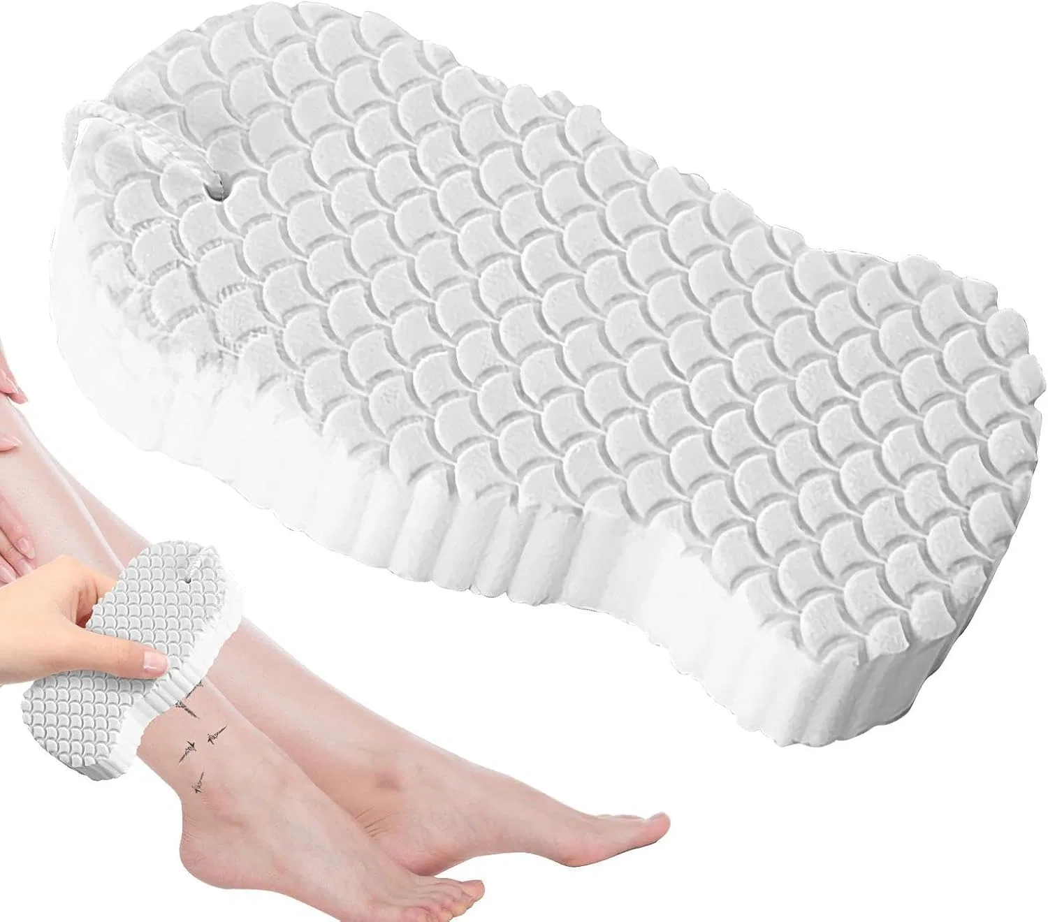 Мочалка для душа, мягкий скраб, Generisch, 12x6x2.3 см, White
