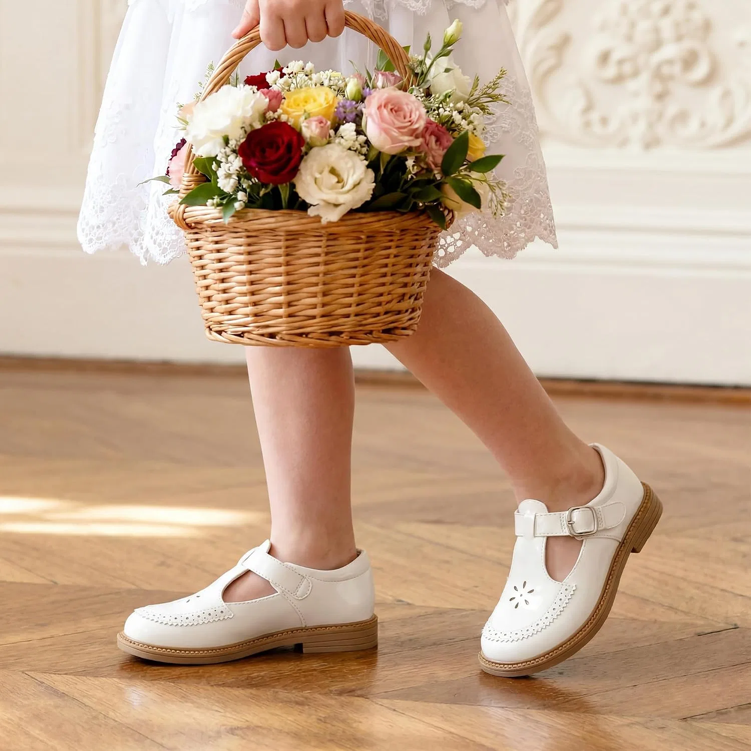 Детские туфли Мэри Джейн для девочек DREAM PAIRS, All White — фото 2