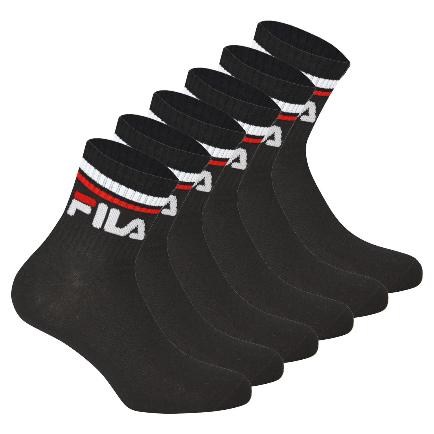 Детские носки с логотипом Fila, 6 пар, Черный