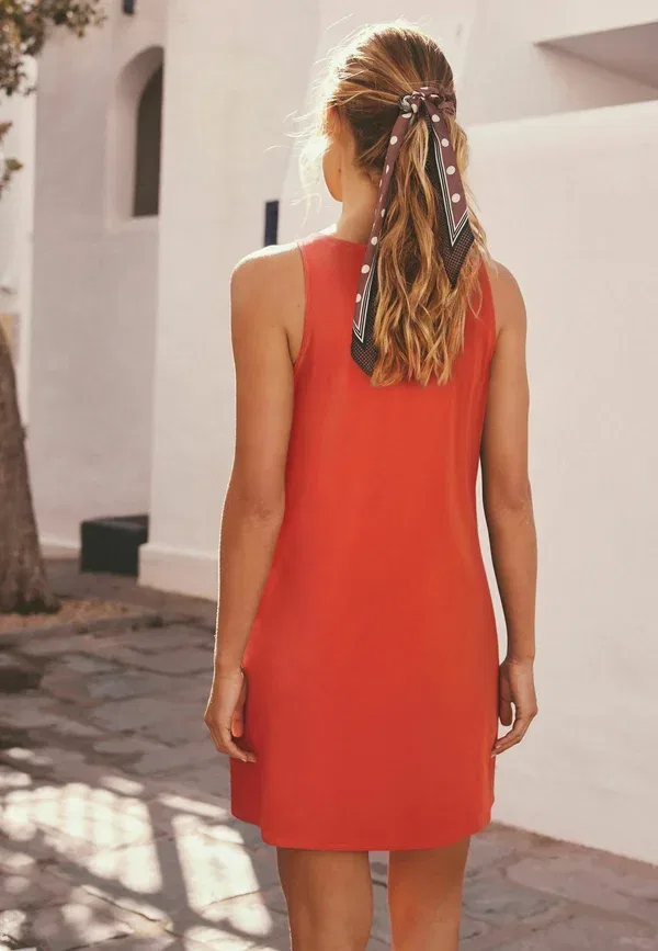 Платье хлопковое Regular Fit Jersey Shift Dress Next, Blood Orange — фото 3