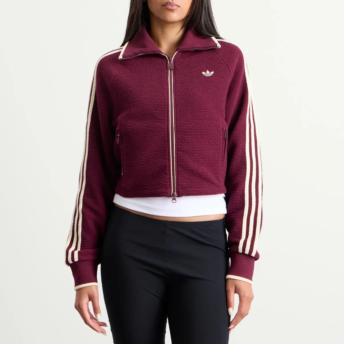 Женская куртка Firebird track top Adidas, Maroon & Vivid Red — фото 2