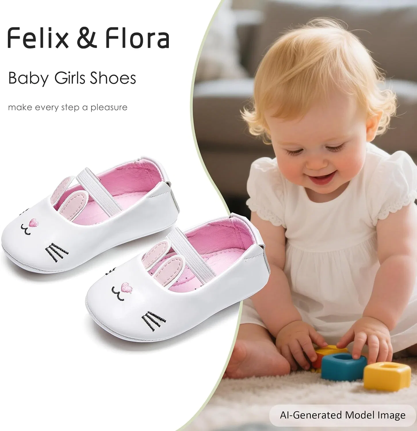 Детские балетки для девочек с мягкой подошвой Felix & Flora, Pink — фото 2