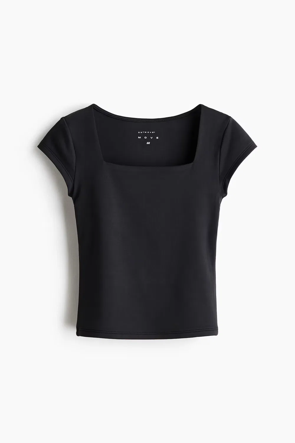 Спортивная рубашка с квадратным вырезом и технологией Drymove H&M, Schwarz