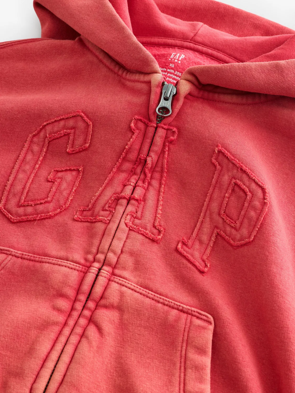 Худи на молнии, свободный крой Gap, красный — фото 4