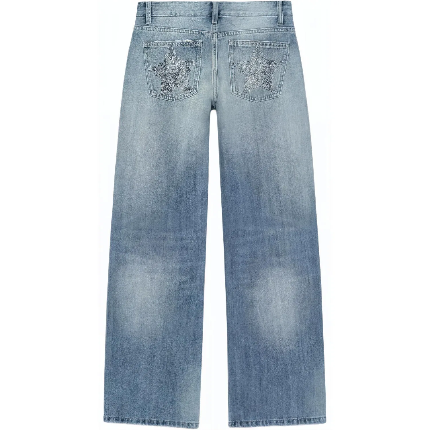 Женские джинсы широкие с заниженной талией Trf Jeans ZARA, Blue — фото 3