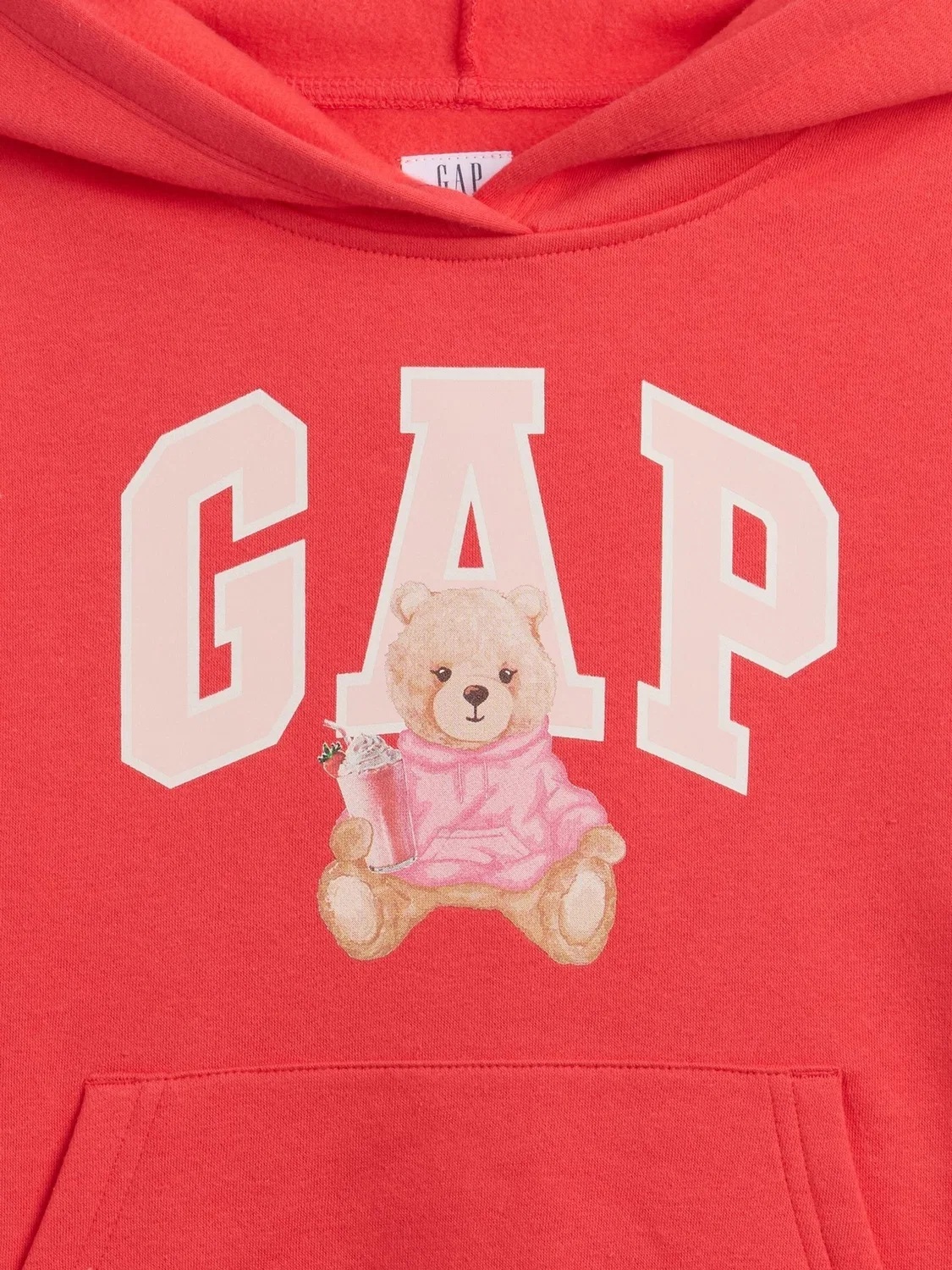 Худи Gap Vintage Soft French Terry Logo, красный — фото 3