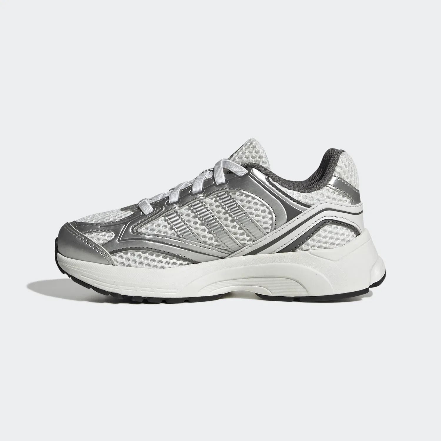 Детские кроссовки с эластичной шнуровкой Adidas Sportswear, Crystal White/Silver Metallic/Grey Four — фото 3