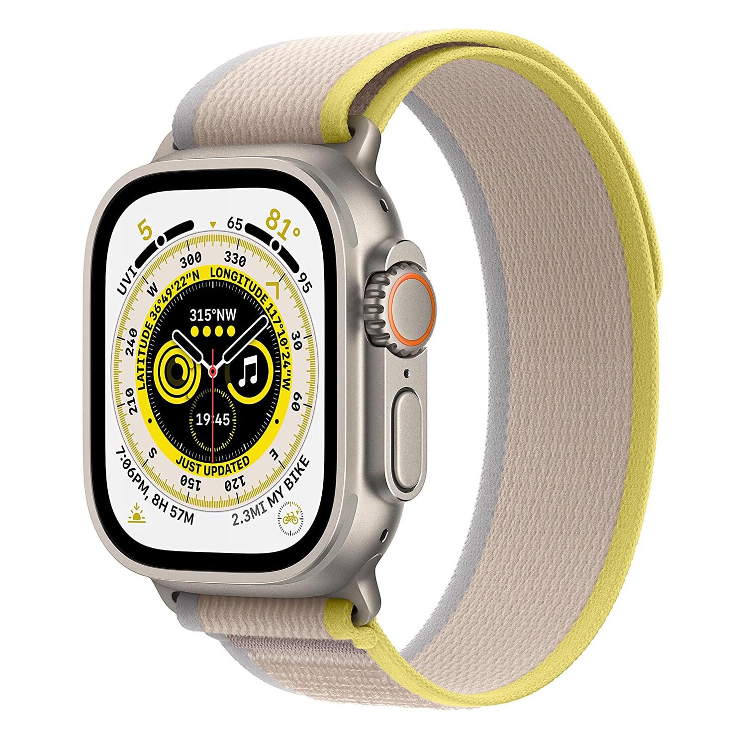 

Умные часы Apple Watch Ultra 49mm GPS+Cellular M/L, MQFU3AE/A, серебристый/бежево-желтый