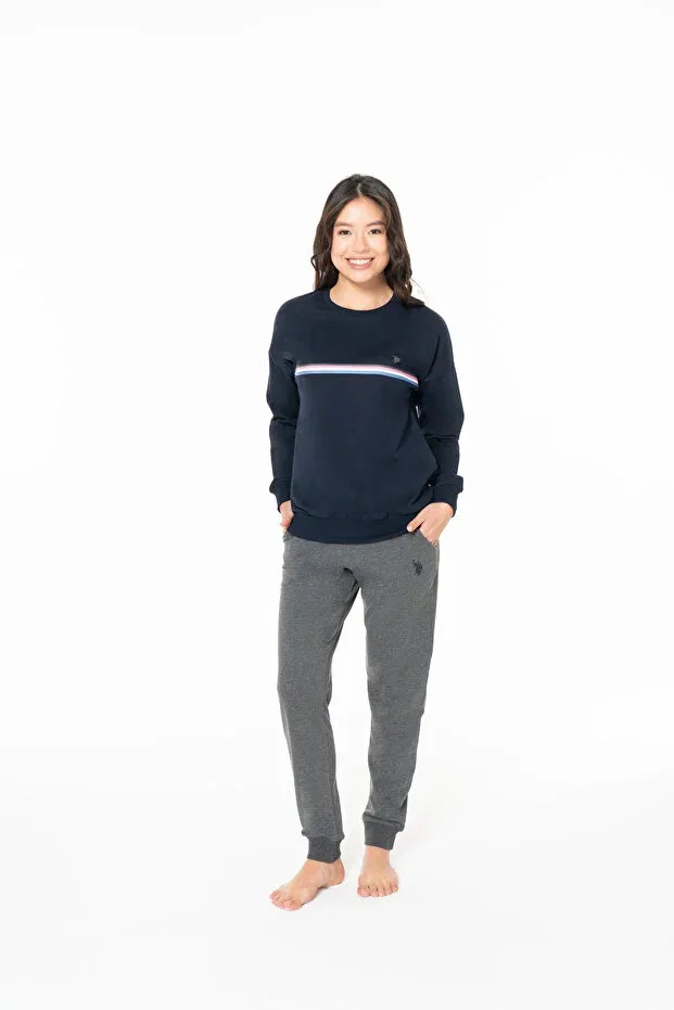 Женская пижама с длинным рукавом U.S. Polo Assn., Navy Blue — фото 2