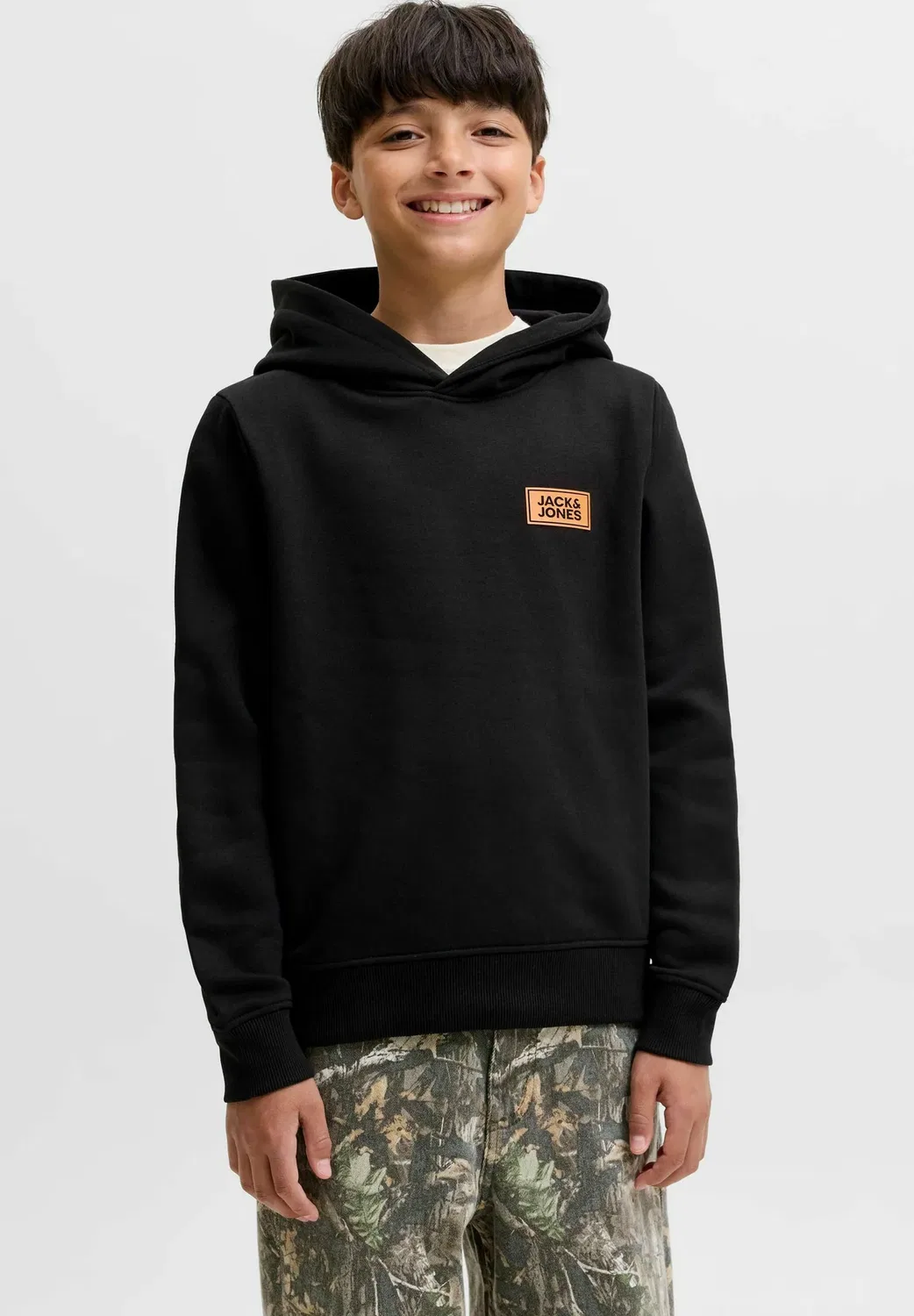 Худи с логотипом для мальчиков - худи Jack & Jones Junior, Black — фото 2