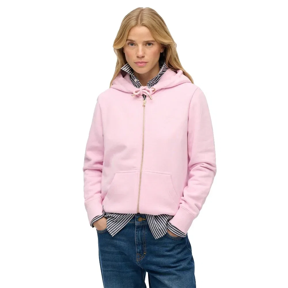 Худи на молнии Superdry Essential Logo, розовый