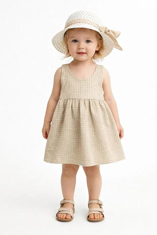 Детское платье для девочек с принтом Chicsy Baby, Beige