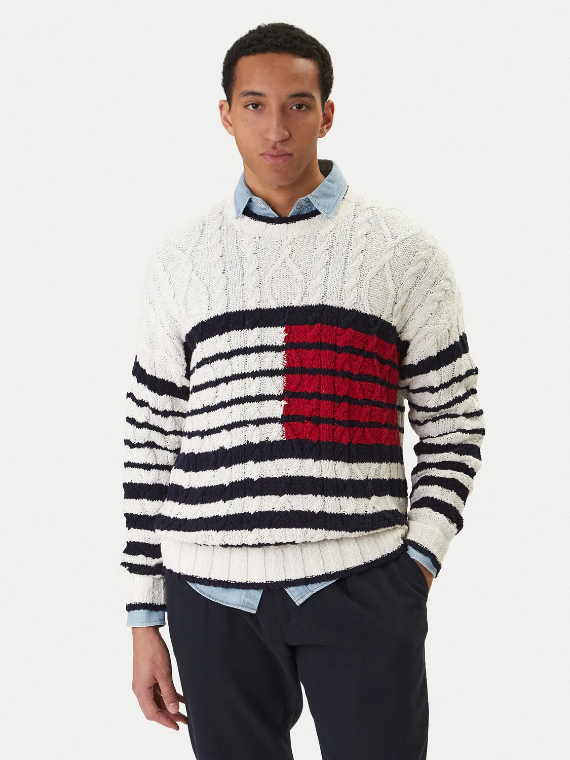 Мужской свитер цвета экрю Tommy Hilfiger, кремовый